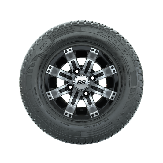 Set of (4) 12" GTW Tempest Wheels with 215/50-R12 Fusion S/R Street Tires