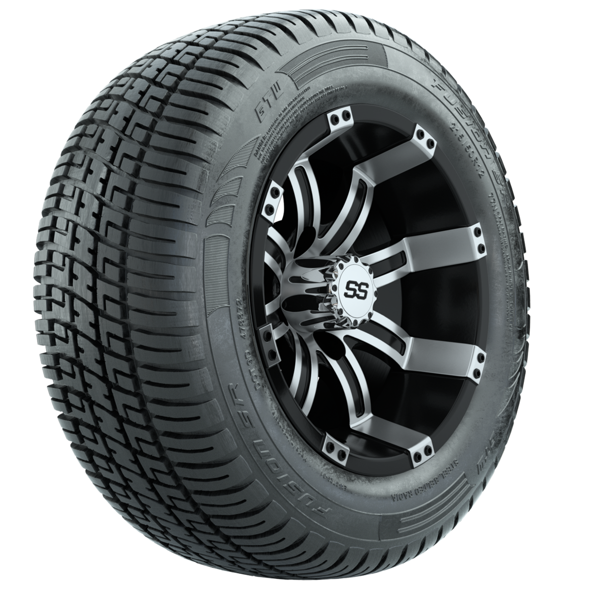 Set of (4) 12" GTW Tempest Wheels with 215/50-R12 Fusion S/R Street Tires