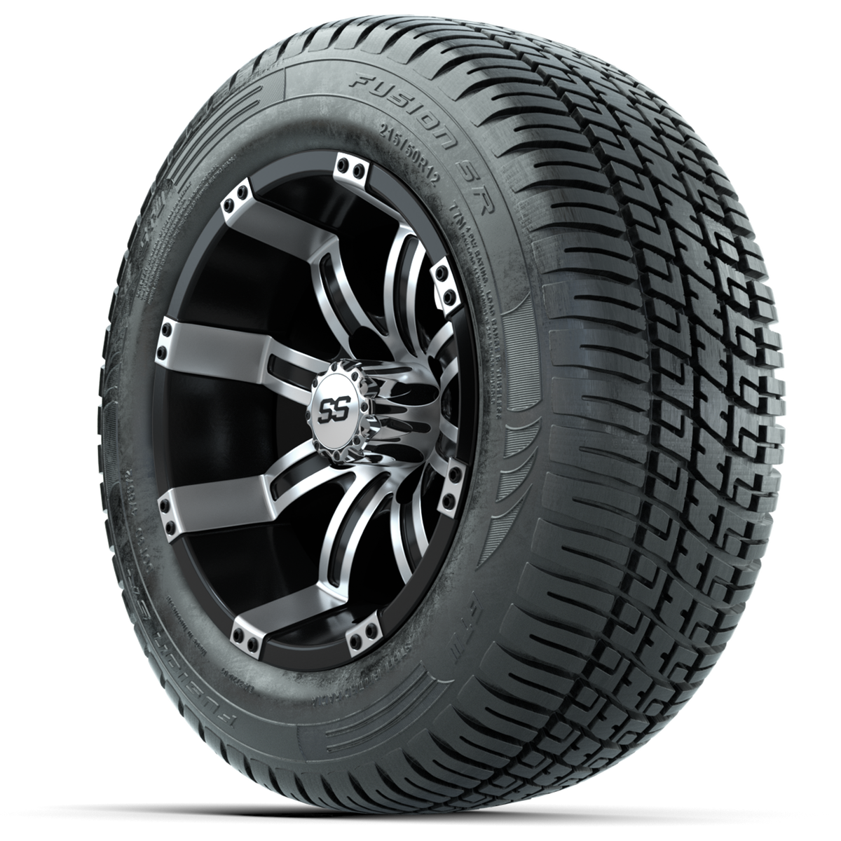 Set of (4) 12" GTW Tempest Wheels with 215/50-R12 Fusion S/R Street Tires