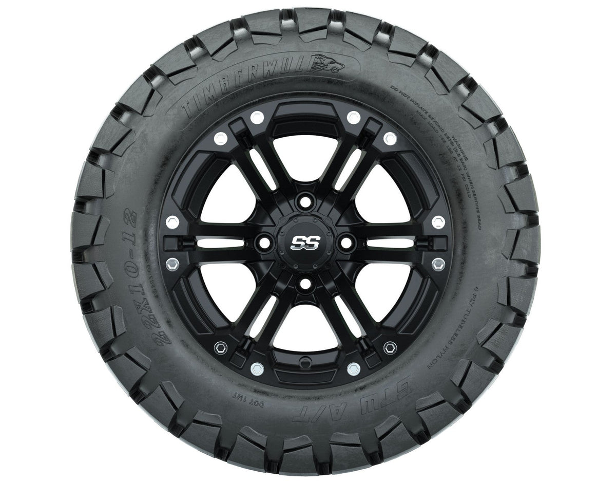 Set of (4) 12" GTW Specter Wheels with 22x10-12 GTW Timberwolf All-Terrain Tires