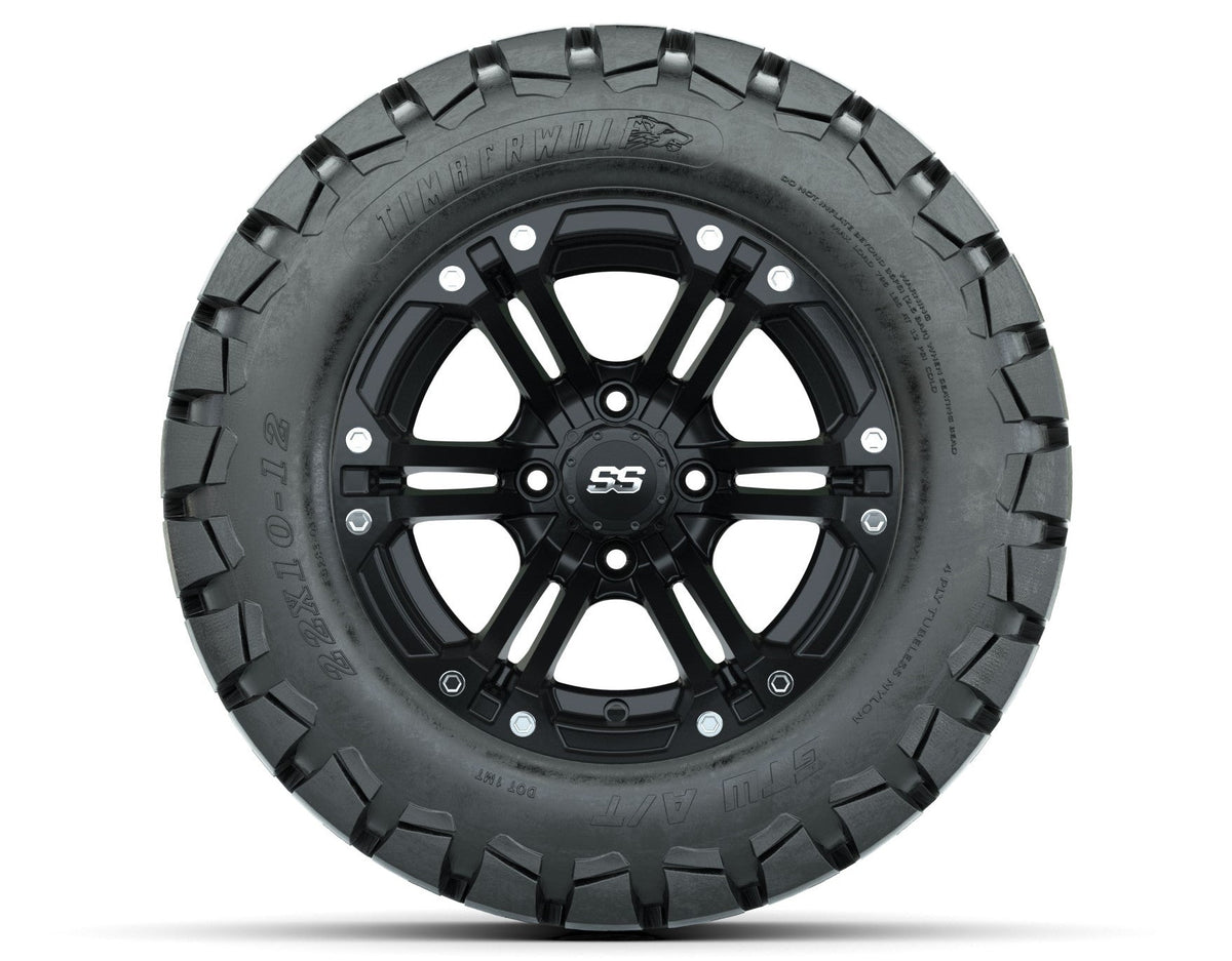 Set of (4) 12" GTW Specter Wheels with 22x10-12 GTW Timberwolf All-Terrain Tires