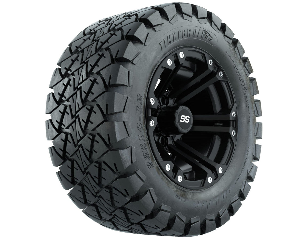 Set of (4) 12" GTW Specter Wheels with 22x10-12 GTW Timberwolf All-Terrain Tires