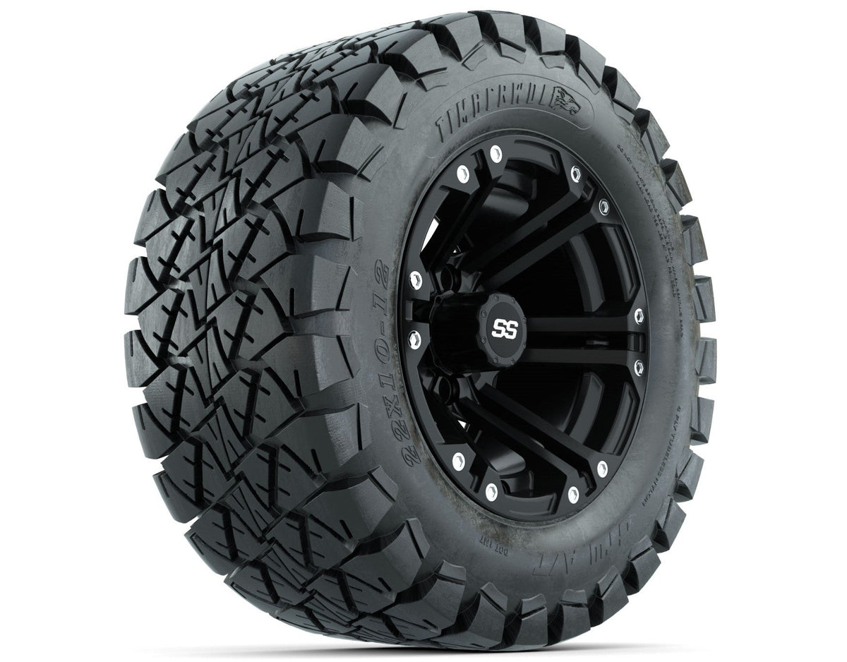 Set of (4) 12" GTW Specter Wheels with 22x10-12 GTW Timberwolf All-Terrain Tires