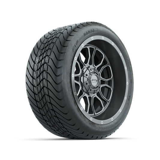 GTW Volt Gunmetal/Machined 14" Wheels with 225/30-14 Mamba Street Tire Full Set