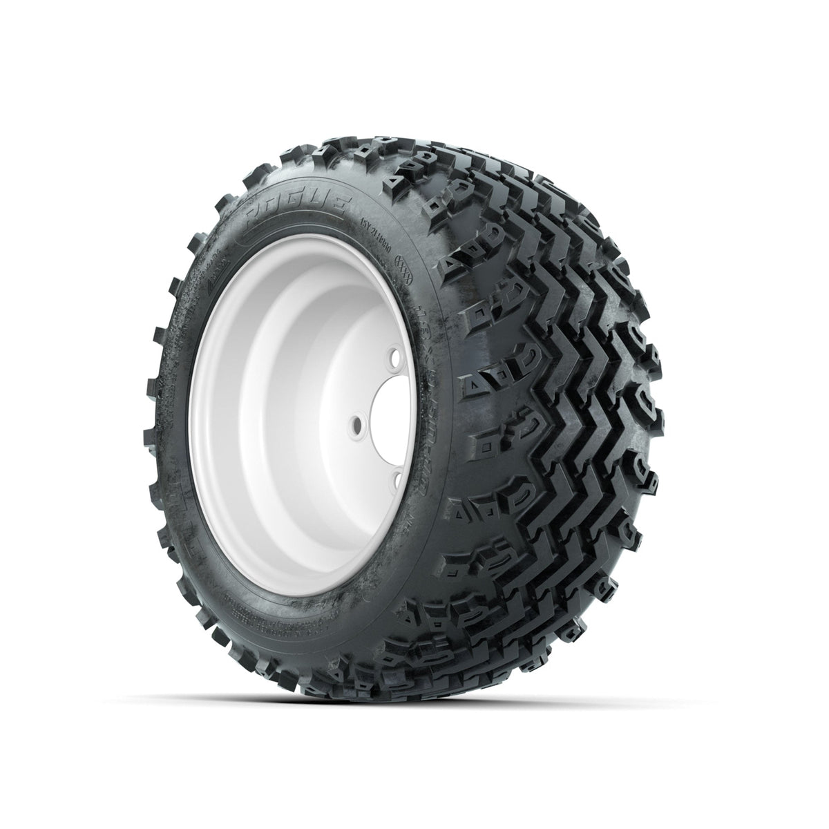 GTW Steel White 10 in Wheels with 18x9.50-10 Rogue All Terrain Tires Full Set