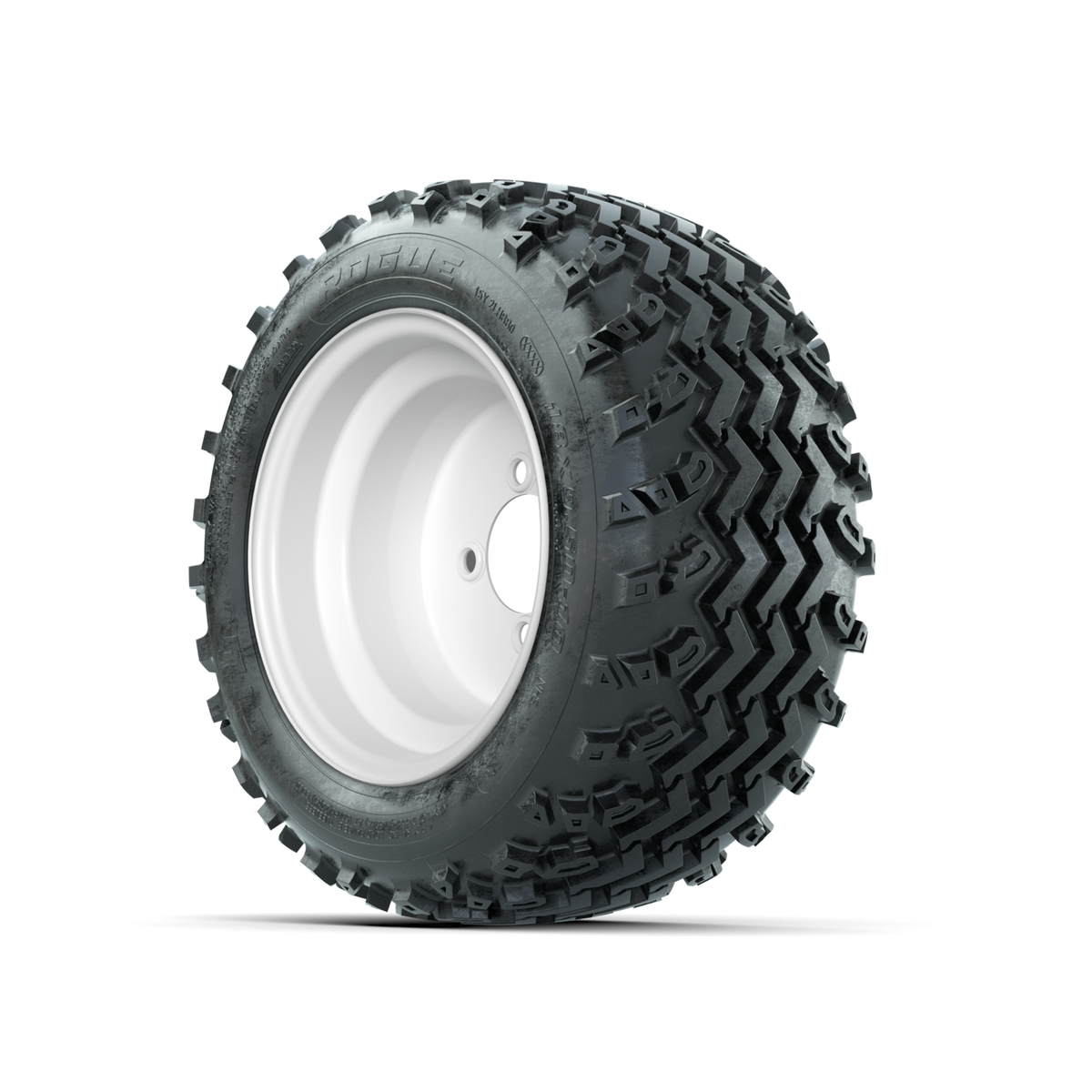 GTW Steel White 10 in Wheels with 18x9.50-10 Rogue All Terrain Tires Full Set