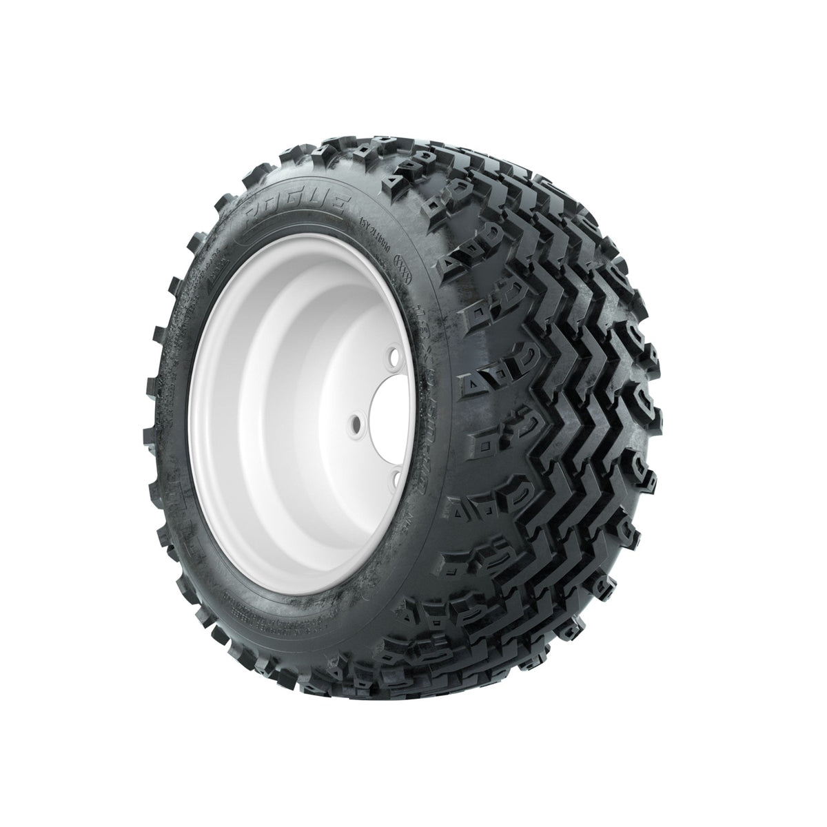 GTW Steel White 10 in Wheels with 18x9.50-10 Rogue All Terrain Tires Full Set