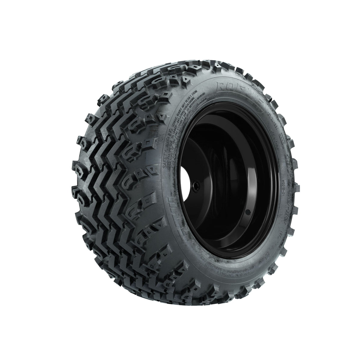 GTW Steel Matte Black 3:5 Offset 10 in Wheels with 18x9.50-10 Rogue All Terrain Tires Full Set