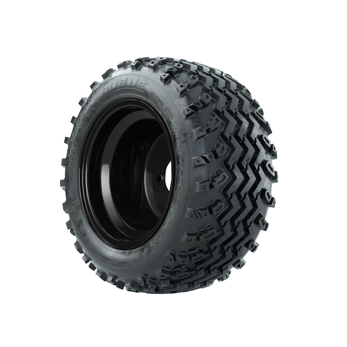 GTW Steel Matte Black 3:5 Offset 10 in Wheels with 18x9.50-10 Rogue All Terrain Tires Full Set