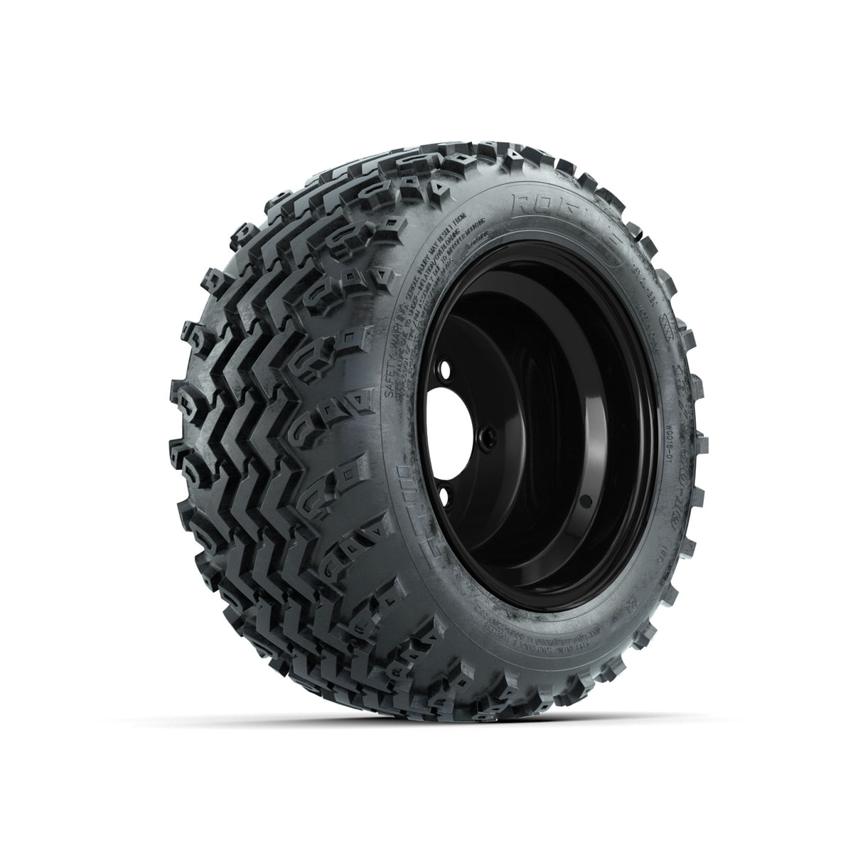 GTW Steel Black Centered 10 in Wheels with 18x9.50-10 Rogue All Terrain Tires Full Set