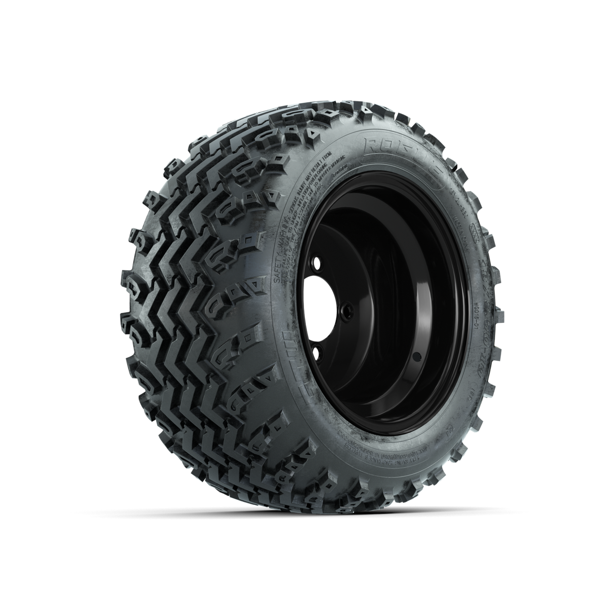 GTW Steel Black Centered 10 in Wheels with 18x9.50-10 Rogue All Terrain Tires Full Set