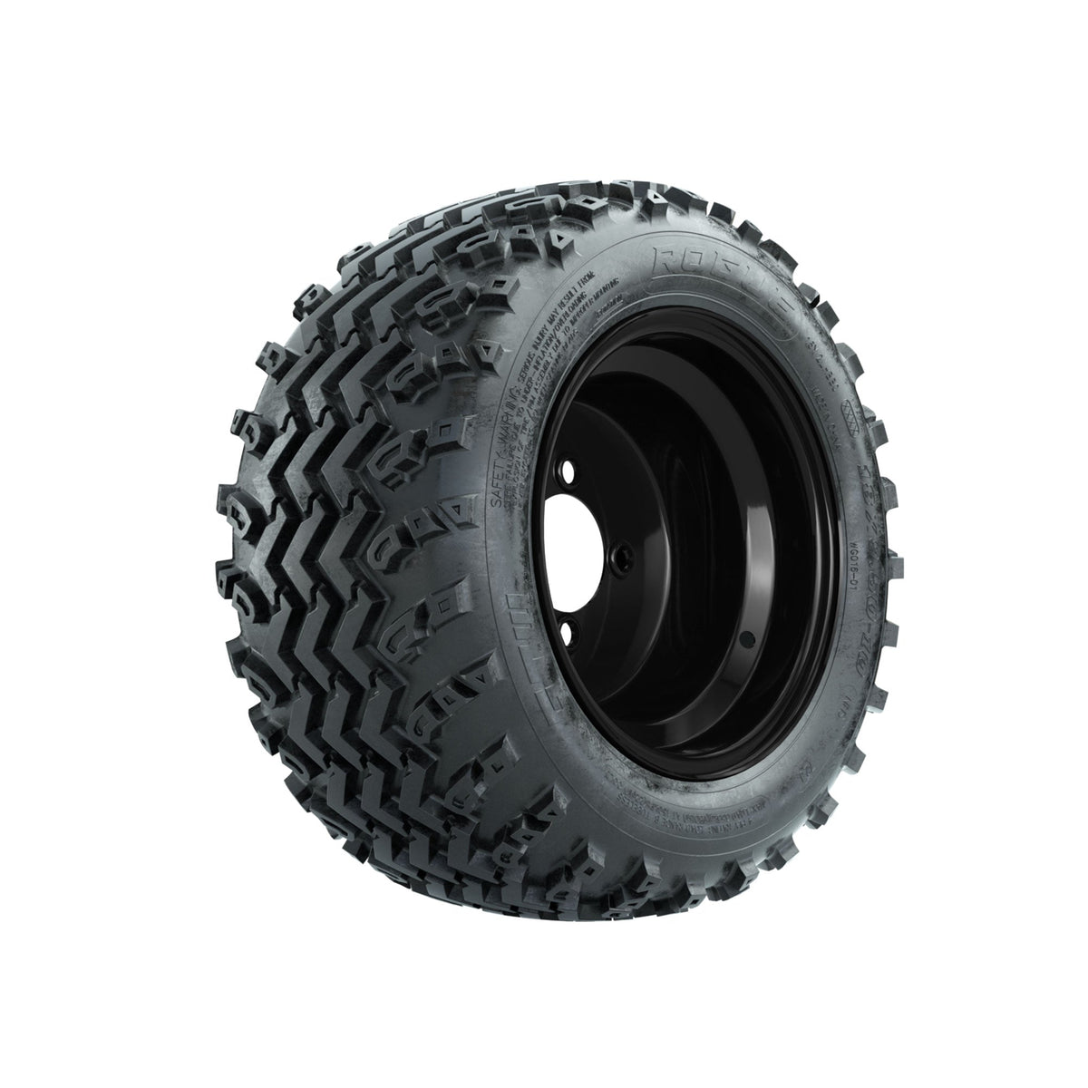 GTW Steel Black Centered 10 in Wheels with 18x9.50-10 Rogue All Terrain Tires Full Set