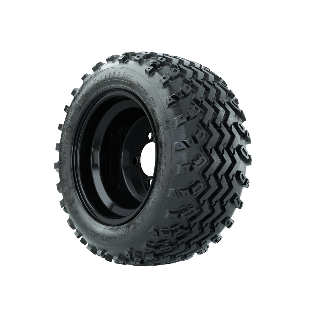 GTW Steel Black Centered 10 in Wheels with 18x9.50-10 Rogue All Terrain Tires Full Set