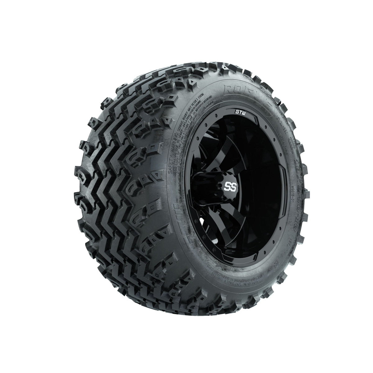 GTW Storm Trooper Black 10 in Wheels with 18x9.50-10 Rogue All Terrain Tires Full Set