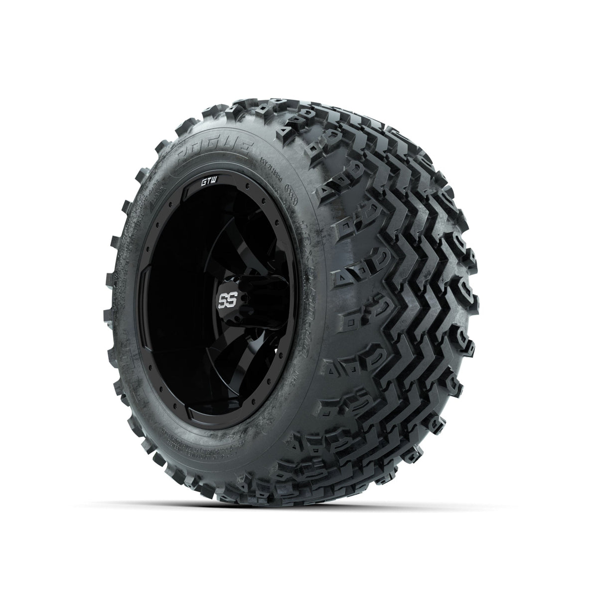 GTW Storm Trooper Black 10 in Wheels with 18x9.50-10 Rogue All Terrain Tires Full Set