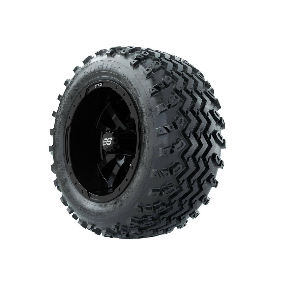 GTW Storm Trooper Black 10 in Wheels with 18x9.50-10 Rogue All Terrain Tires Full Set