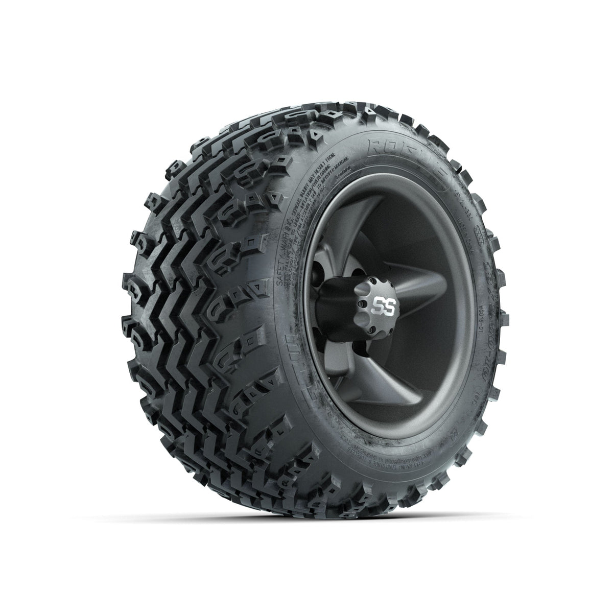 GTW Godfather Matte Grey 10 in Wheels with 18x9.50-10 Rogue All Terrain Tires Full Set