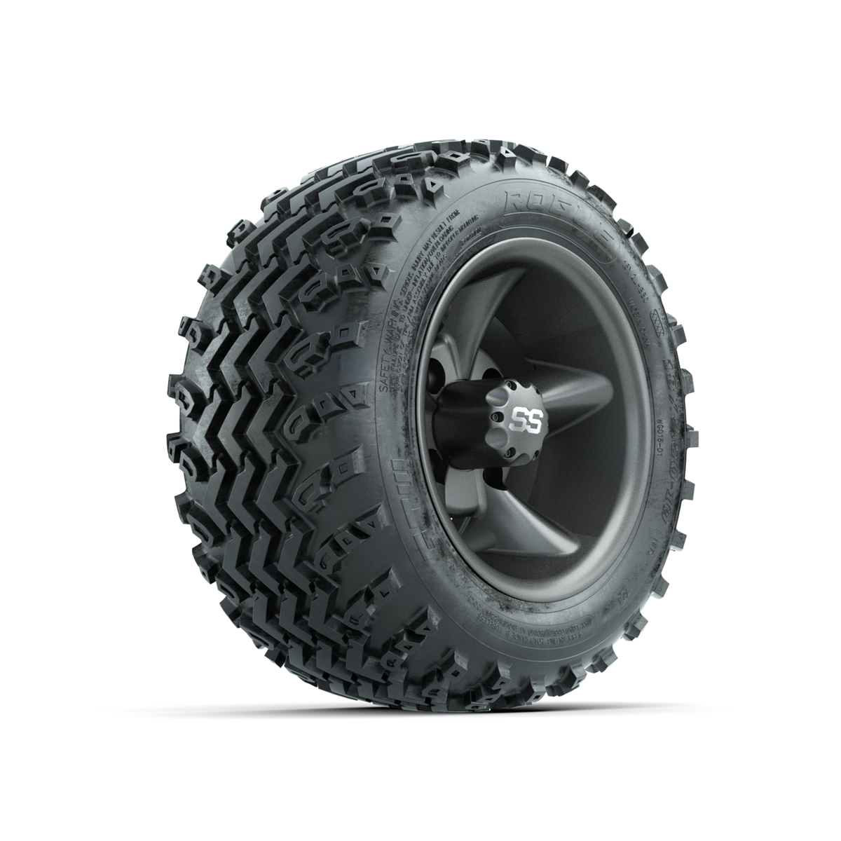 GTW Godfather Matte Grey 10 in Wheels with 18x9.50-10 Rogue All Terrain Tires Full Set