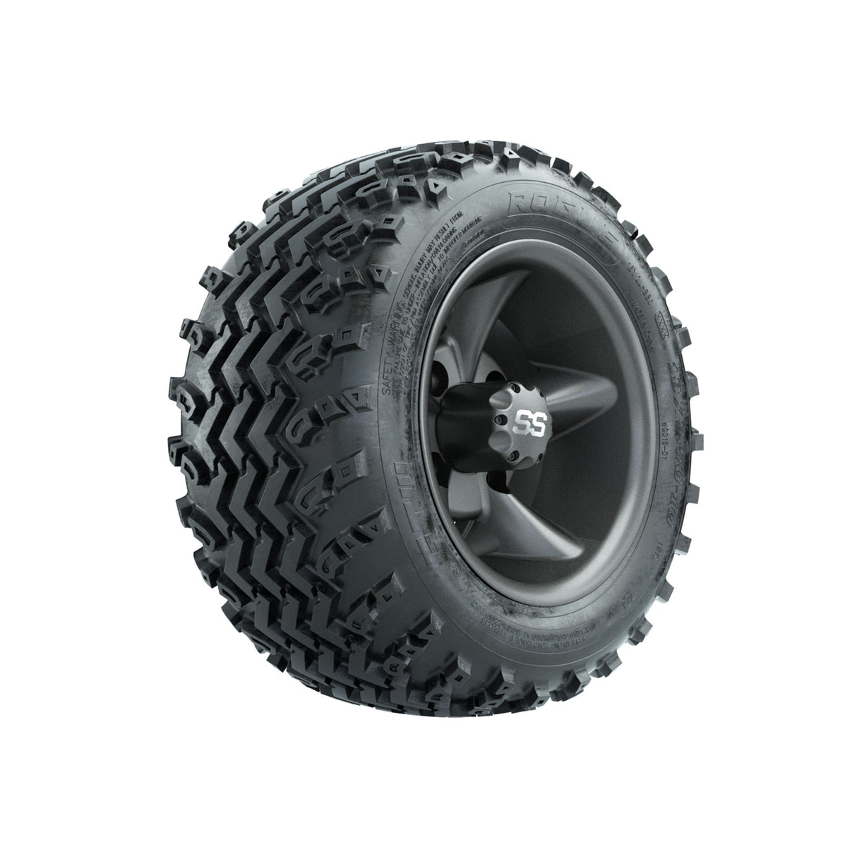 GTW Godfather Matte Grey 10 in Wheels with 18x9.50-10 Rogue All Terrain Tires Full Set
