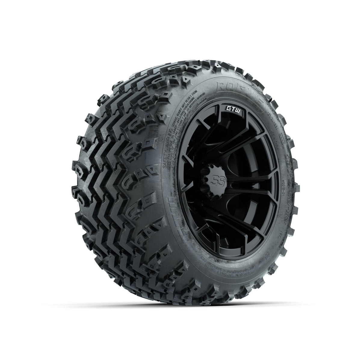 GTW Spyder Matte Black 10 in Wheels with 18x9.50-10 Rogue All Terrain Tires Full Set