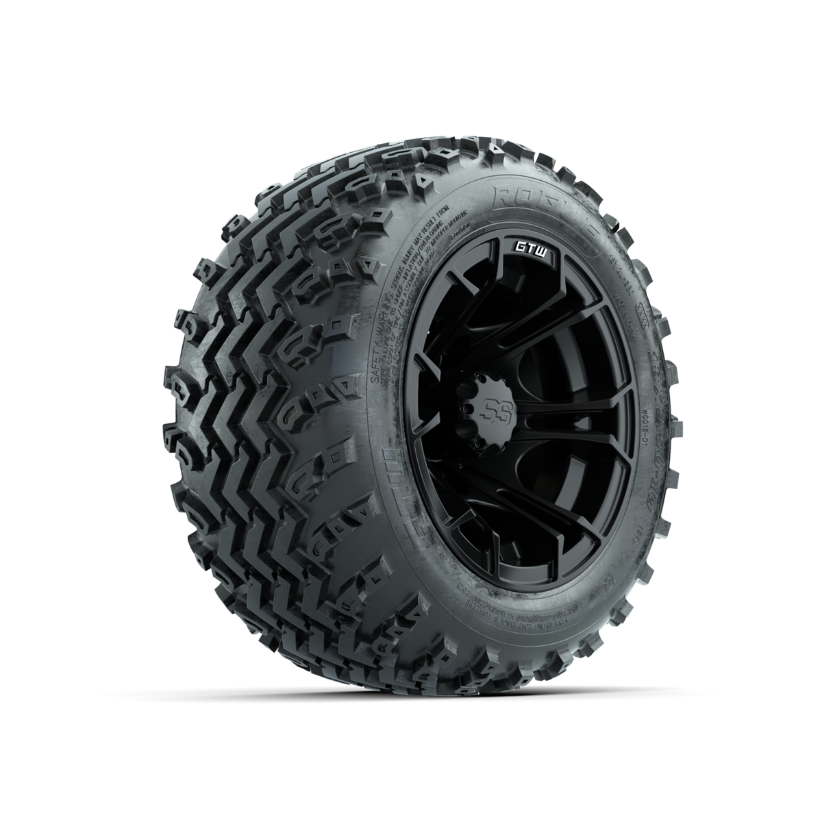 GTW Spyder Matte Black 10 in Wheels with 18x9.50-10 Rogue All Terrain Tires Full Set
