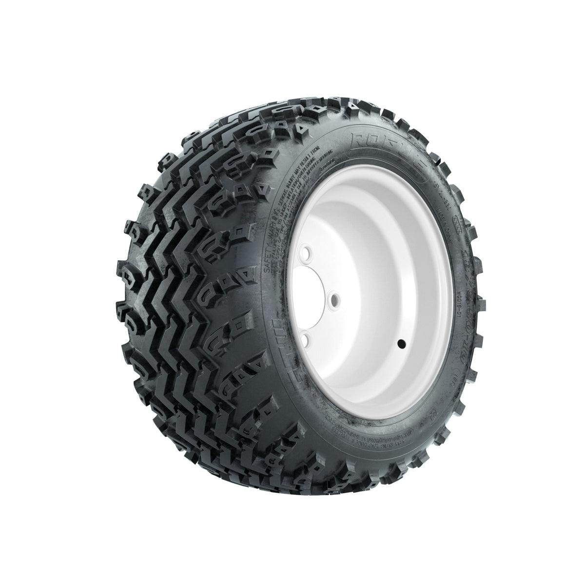 GTW Steel White Centered 10 in Wheels with 18x9.50-10 Rogue All Terrain Tires Full Set