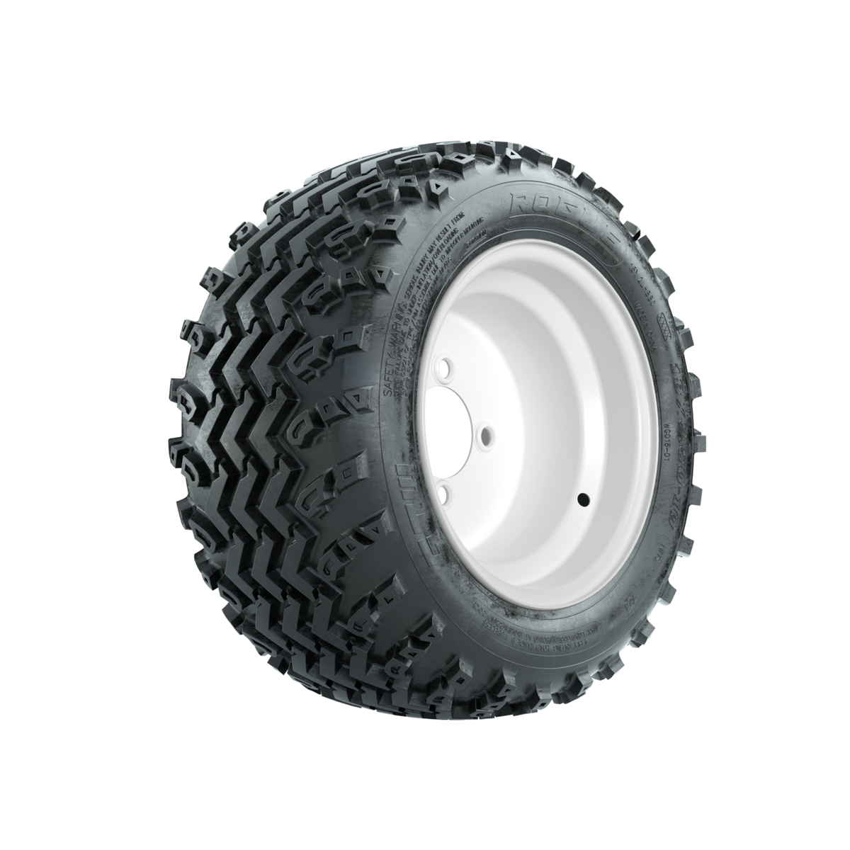 GTW Steel White Centered 10 in Wheels with 18x9.50-10 Rogue All Terrain Tires Full Set