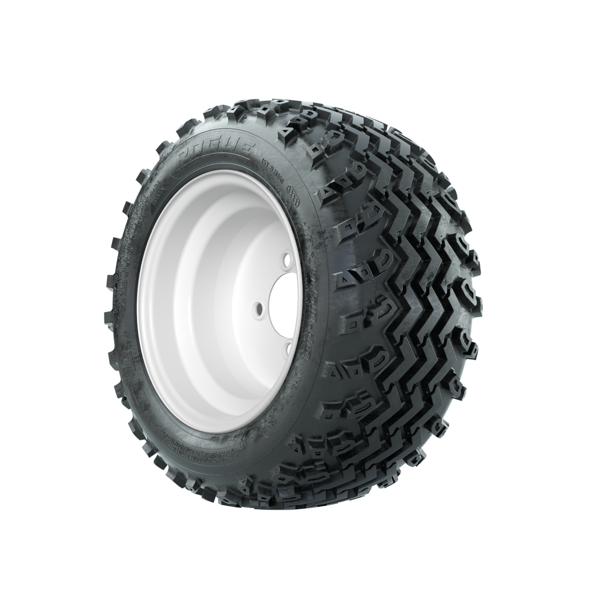 GTW Steel White Centered 10 in Wheels with 18x9.50-10 Rogue All Terrain Tires Full Set