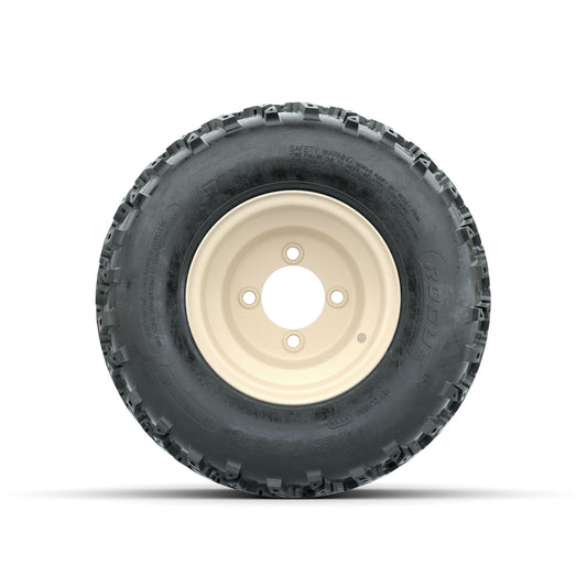 GTW Steel Yamaha Ivory Centered 8 in Wheels with 18x9.50-8 Rogue All Terrain Tires Full Set