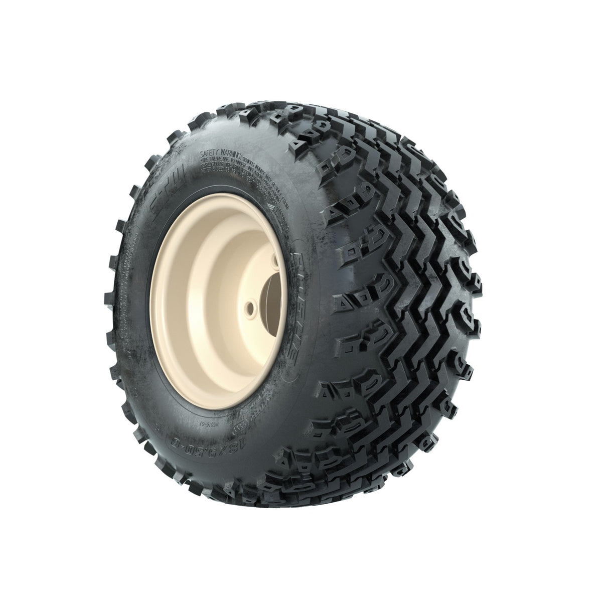 GTW Steel Yamaha Ivory Centered 8 in Wheels with 18x9.50-8 Rogue All Terrain Tires Full Set