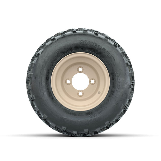 GTW Steel Club Car Beige Centered 8 in Wheels with 18x9.50-8 Rogue All Terrain Tires Full Set