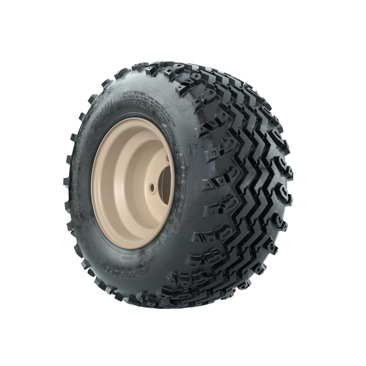 GTW Steel Club Car Beige Centered 8 in Wheels with 18x9.50-8 Rogue All Terrain Tires Full Set
