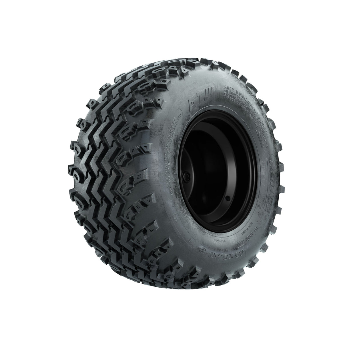 GTW Steel Matte Black 2:5 Offset 8 in Wheels with 18x9.50-8 Rogue All Terrain Tires – Full Set