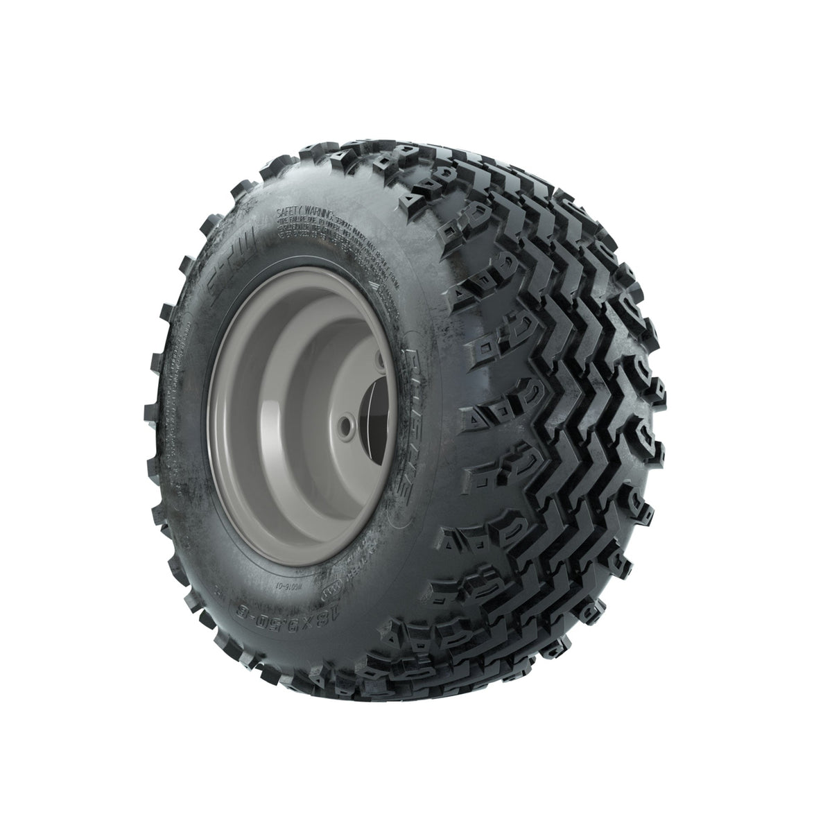 GTW Steel Club Car Grey Centered 8 in Wheels with 18x9.50-8 Rogue All Terrain Tires Full Set
