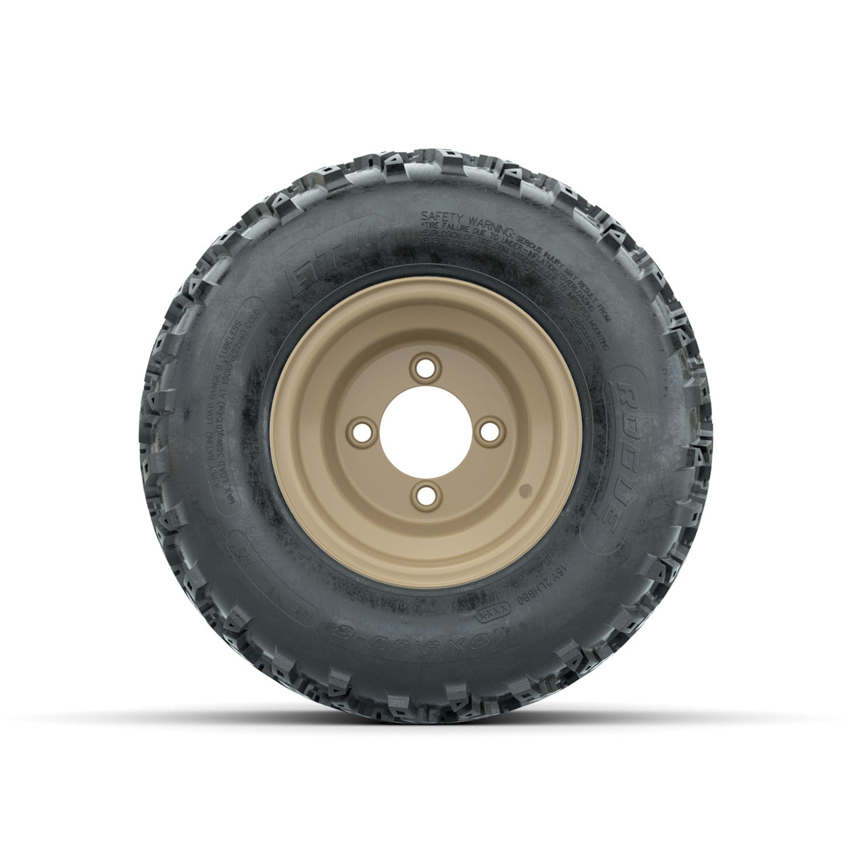 GTW Steel Stone Grey Centered 8 in Wheels with 18x9.50-8 Rogue All Terrain Tires Full Set