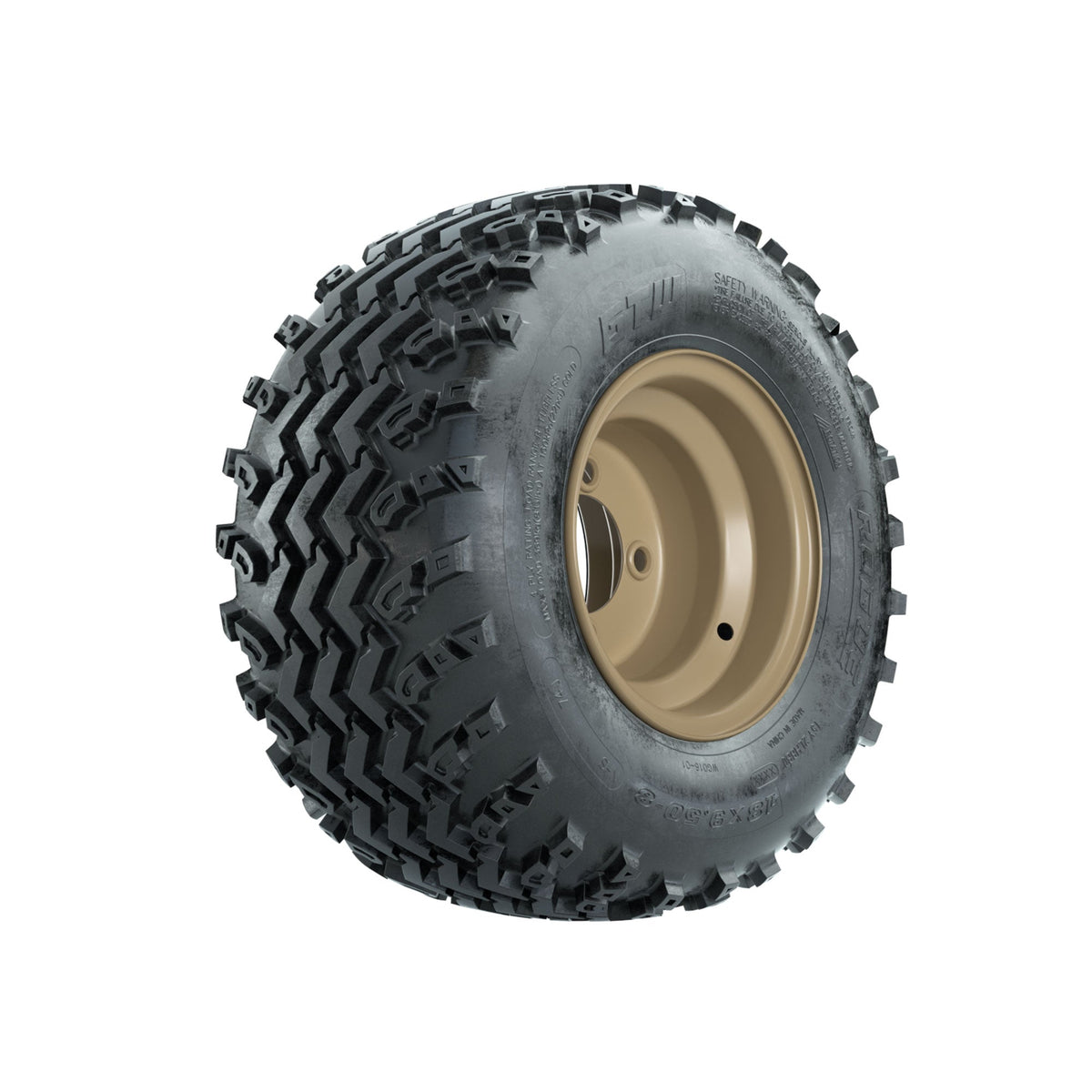 GTW Steel Stone Grey Centered 8 in Wheels with 18x9.50-8 Rogue All Terrain Tires Full Set