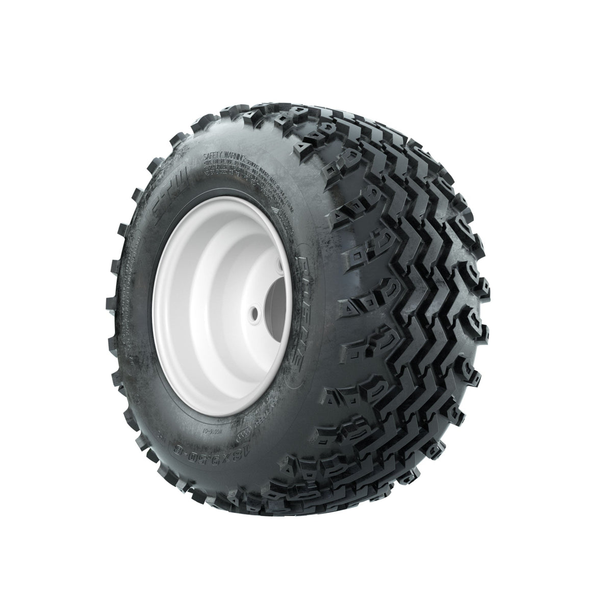 GTW Steel White Centered 8 in Wheels with 18x9.50-8 Rogue All Terrain Tires Full Set