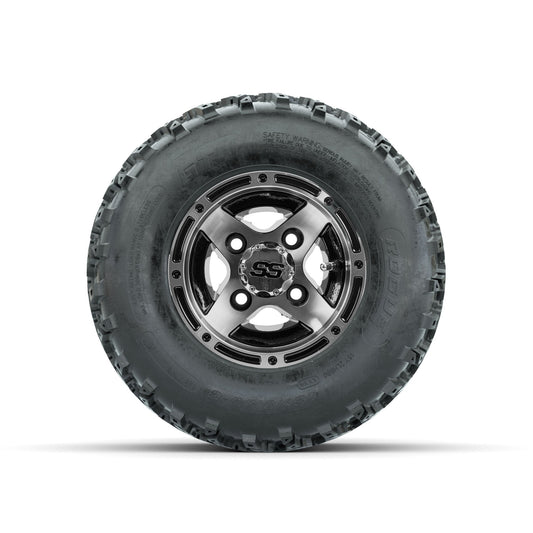 GTW Ranger Machined/Black 8 in Wheels with 18x9.50-8 Rogue All Terrain Tires Full Set