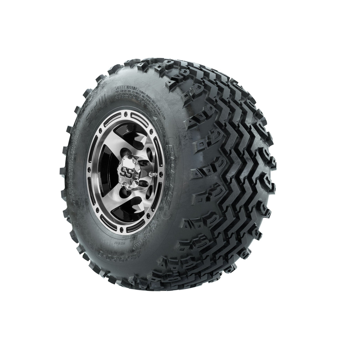 GTW Ranger Machined/Black 8 in Wheels with 18x9.50-8 Rogue All Terrain Tires Full Set