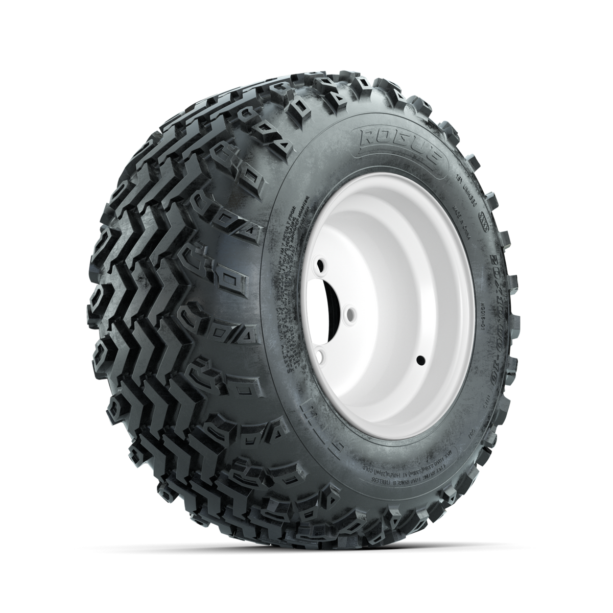 GTW Steel White 10 in Wheels with 20x10.00-10 Rogue All Terrain Tires Full Set