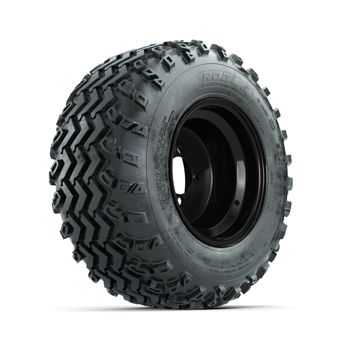 GTW Steel Black 10" Wheels with 20x10.00-10 Rogue All Terrain Tires Full Set