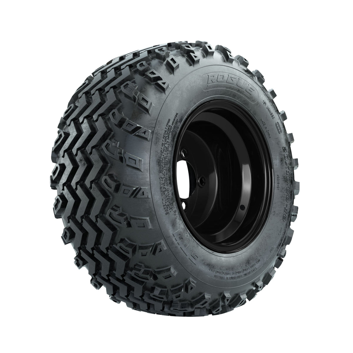 GTW Steel Black 10" Wheels with 20x10.00-10 Rogue All Terrain Tires Full Set