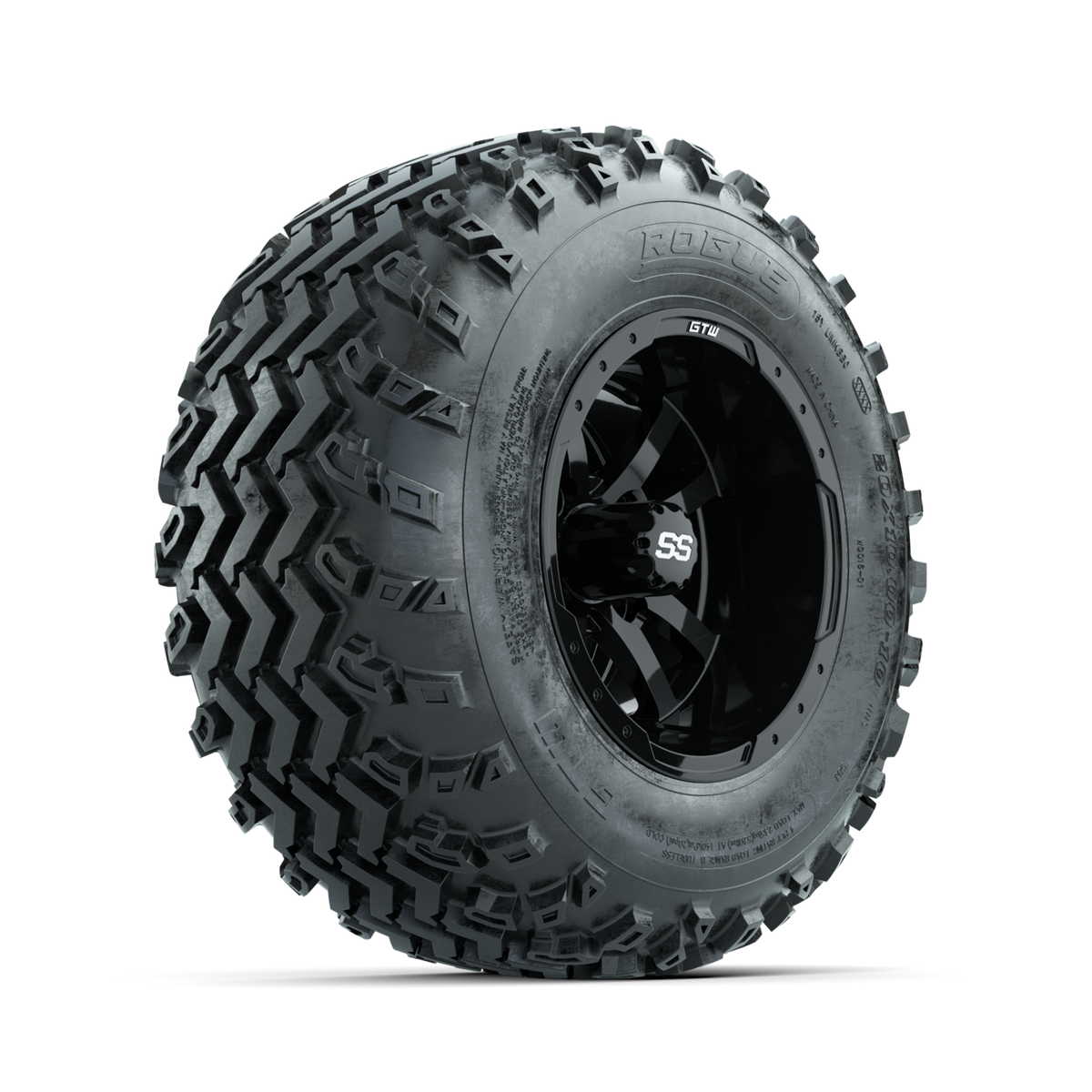 GTW Storm Trooper Black 10 in Wheels with 20x10.00-10 Rogue All Terrain Tires Full Set