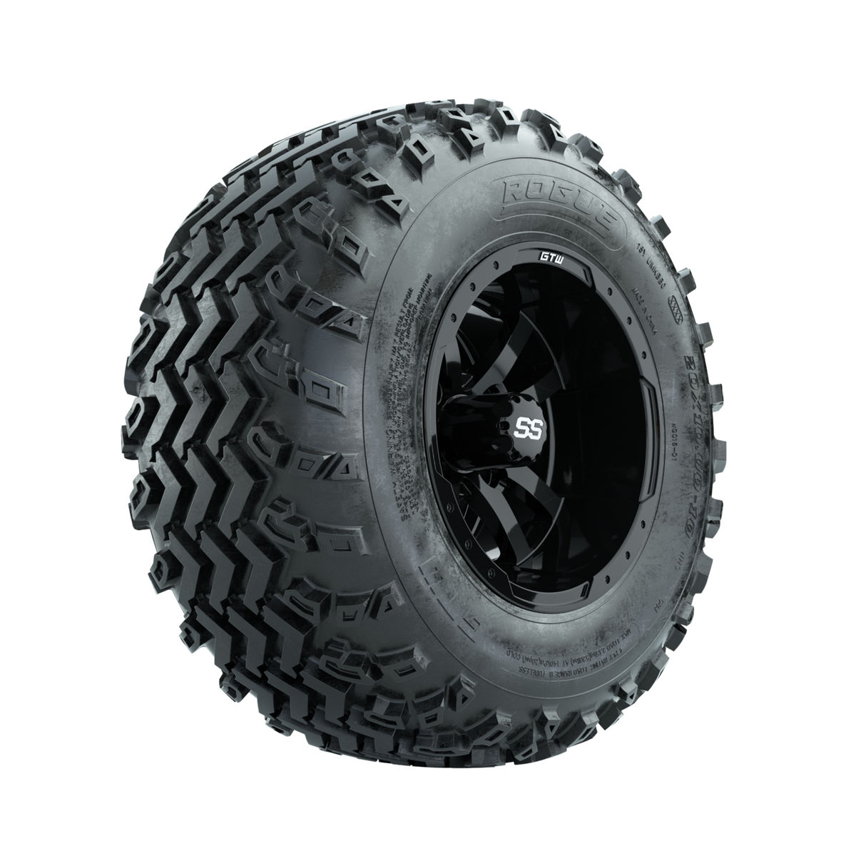 GTW Storm Trooper Black 10 in Wheels with 20x10.00-10 Rogue All Terrain Tires Full Set