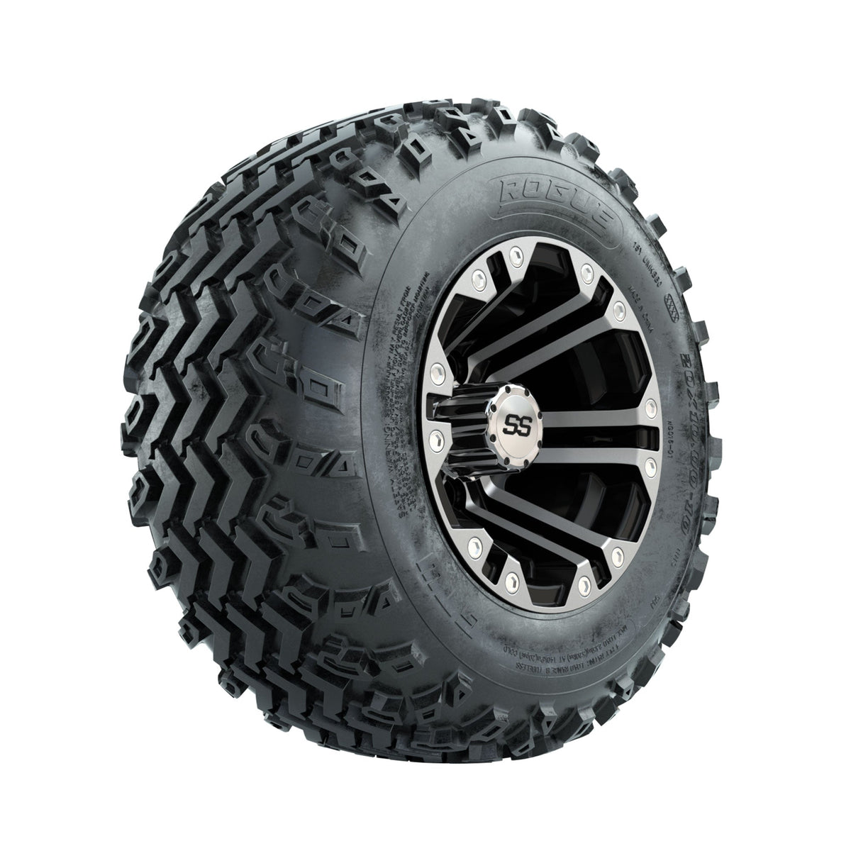 GTW Specter Machined/Black 10 in Wheels with 20x10.00-10 Rogue All Terrain Tires Full Set