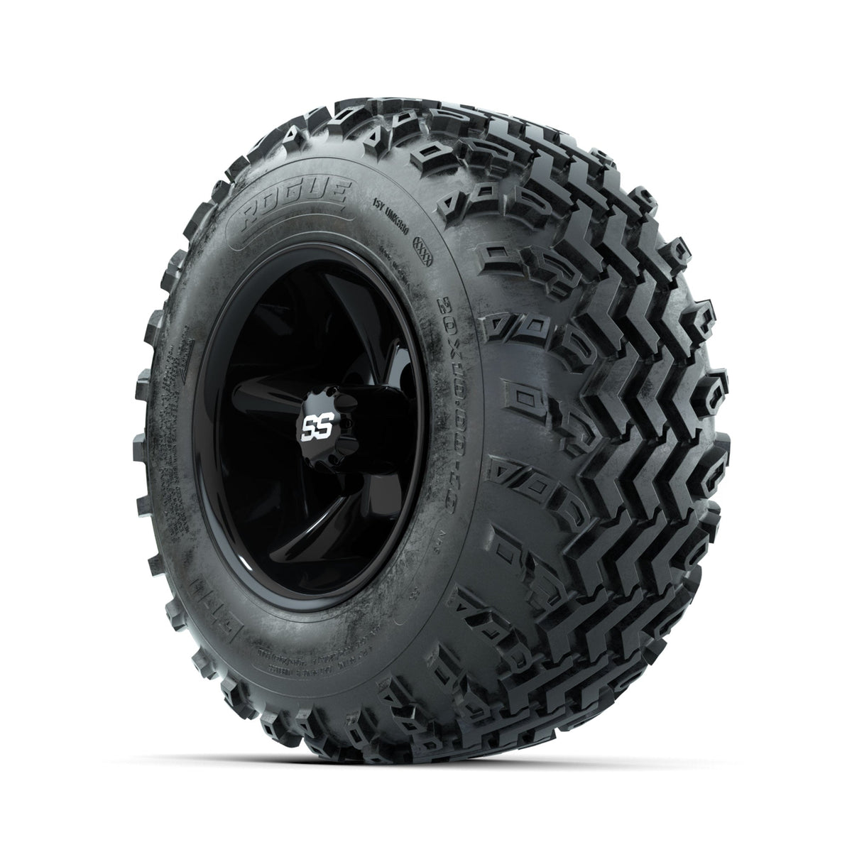 GTW Godfather Black 10 in Wheels with 20x10.00-10 Rogue All Terrain Tires Full Set
