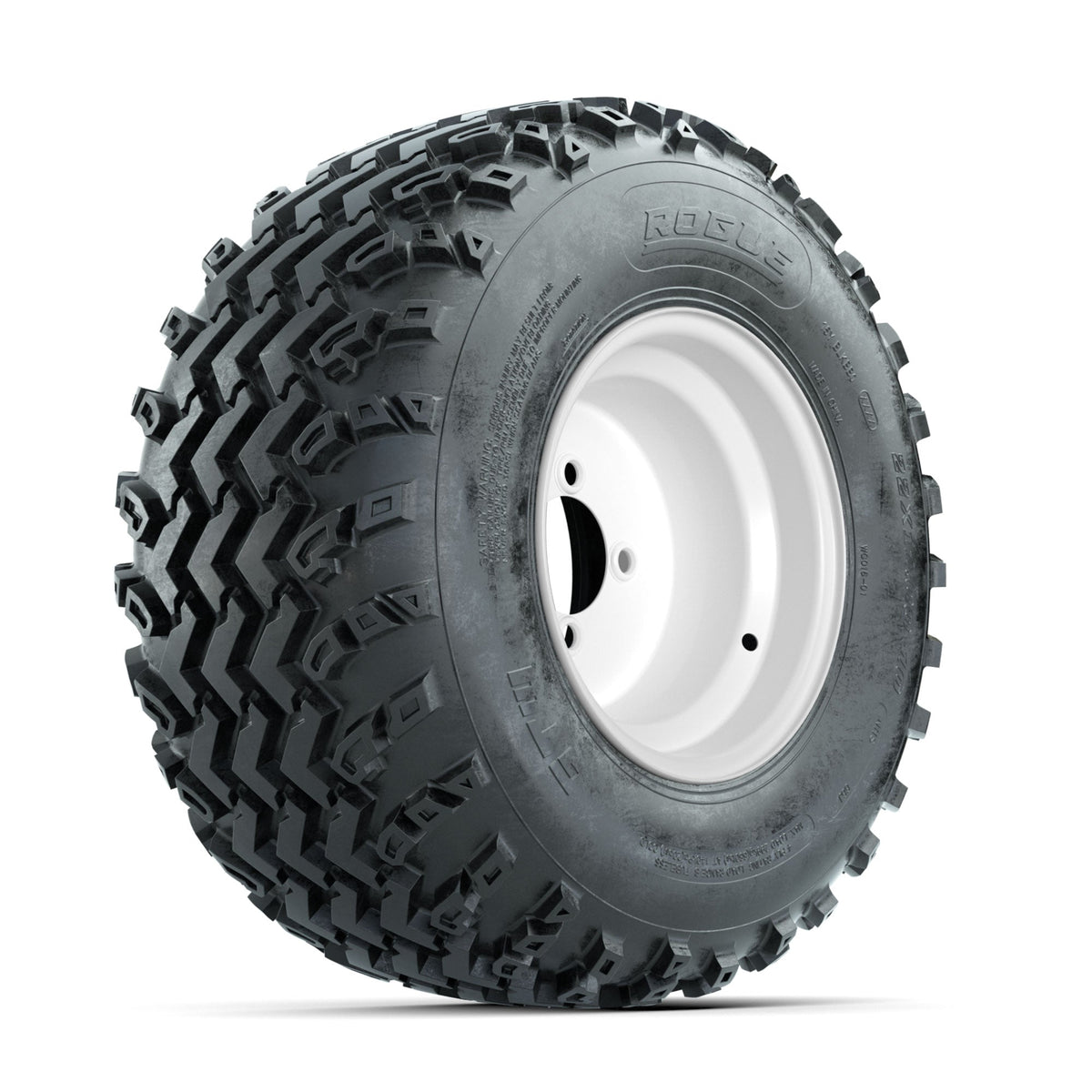 GTW Steel White 10 in Wheels with 22x11.00-10 Rogue All Terrain Tires Full Set