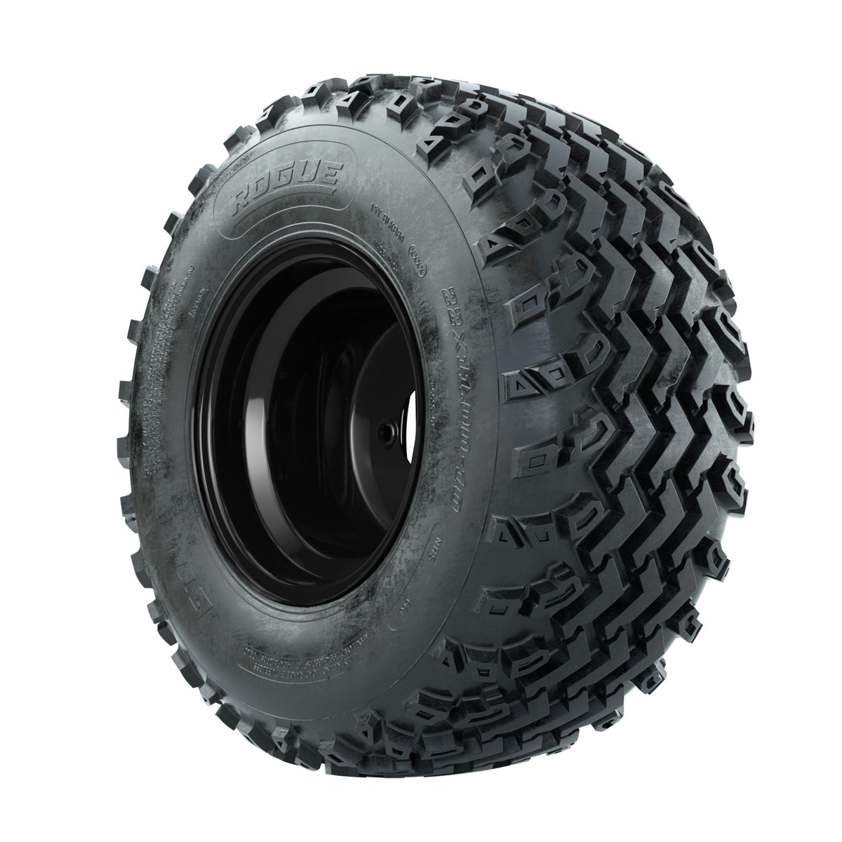 GTW Steel Matte Black 3:5 Offset 10 in Wheels with 22x11.00-10 Rogue All Terrain Tires  Full Set