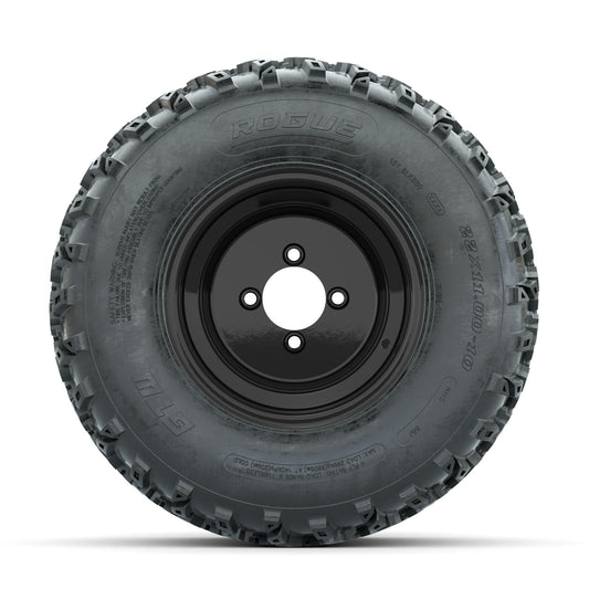 GTW Steel Black 10 in Wheels with 22x11.00-10 Rogue All Terrain Tires Full Set
