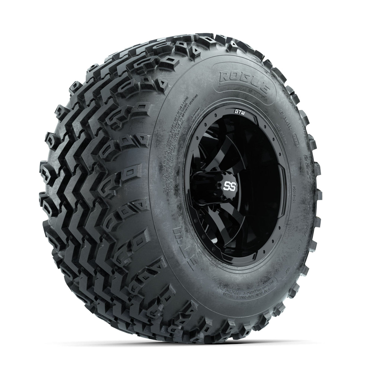 GTW Storm Trooper Black 10 in Wheels with 22x11.00-10 Rogue All Terrain Tires Full Set
